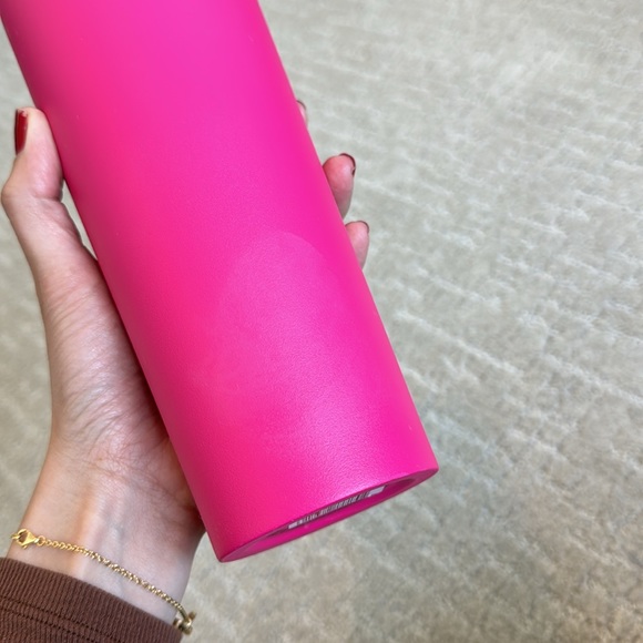 Starbucks Summer 2018 hot pink fuchsia stainless steel venti cold cup with lid - Picture 4 of 5